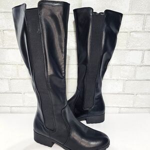SO Ribcage Zip Up Knee High Fashion Boots Black Women's Size 8.5